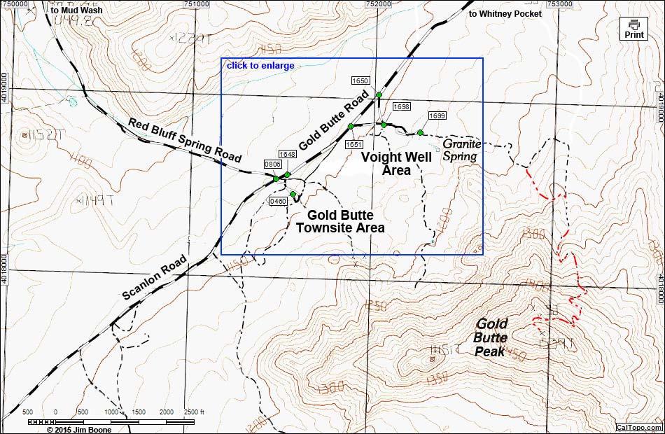 Gold Butte Townsite Area Map