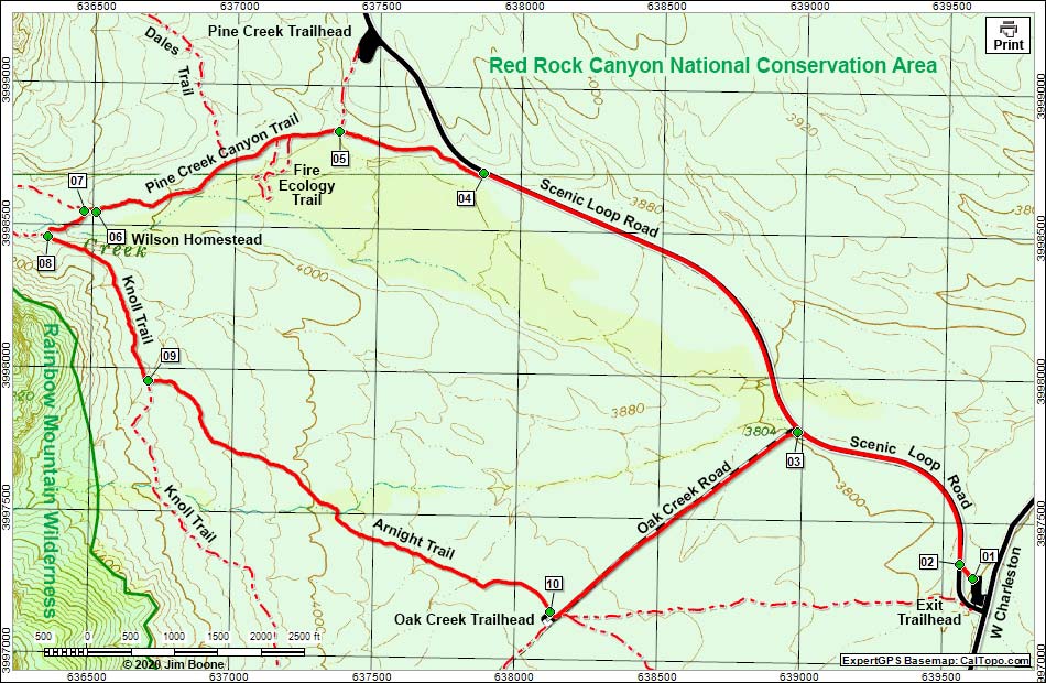 Pine Creek - Oak Creek Loop Map