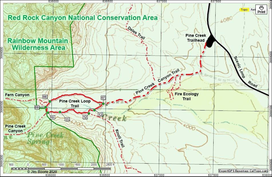Pine Creek Loop Trail Map