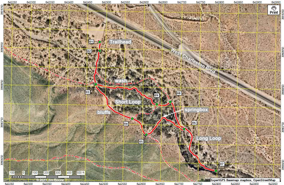 Wheeler Camp Long Loop Trail Map