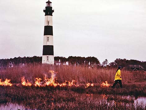 Bodie Island Lighthouse fire