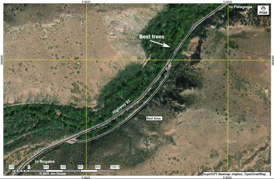 Roadside Rest Area Birding Map