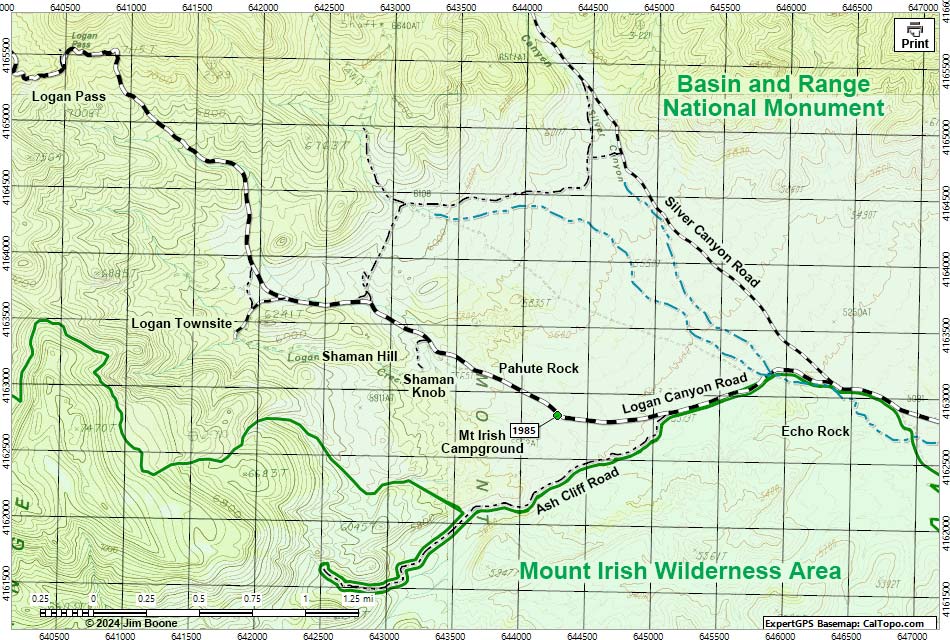 Logan Canyon Road Map