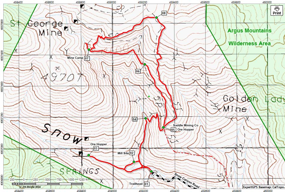 Snow Canyon Hiking Map