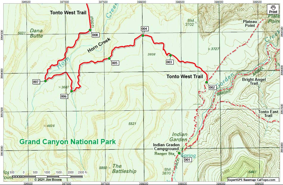 Tonto West Trail Map