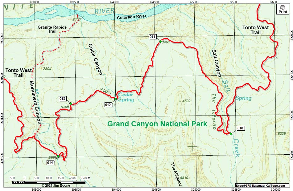 Tonto West Trail Map