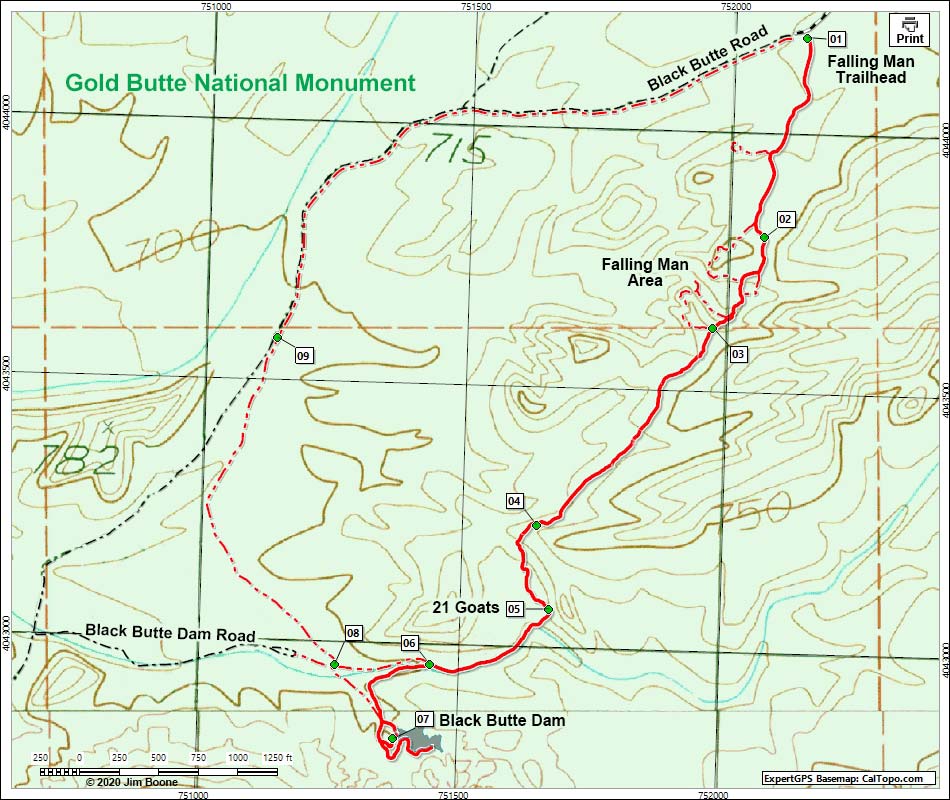 Black Butte Dam Route Map