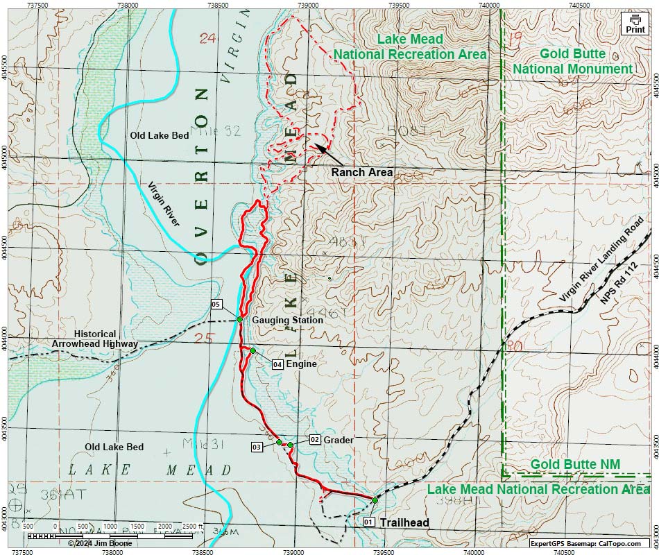 Gentry Ranch Area Route Map