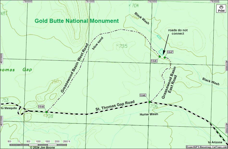 Greasewood Basin East Road Map