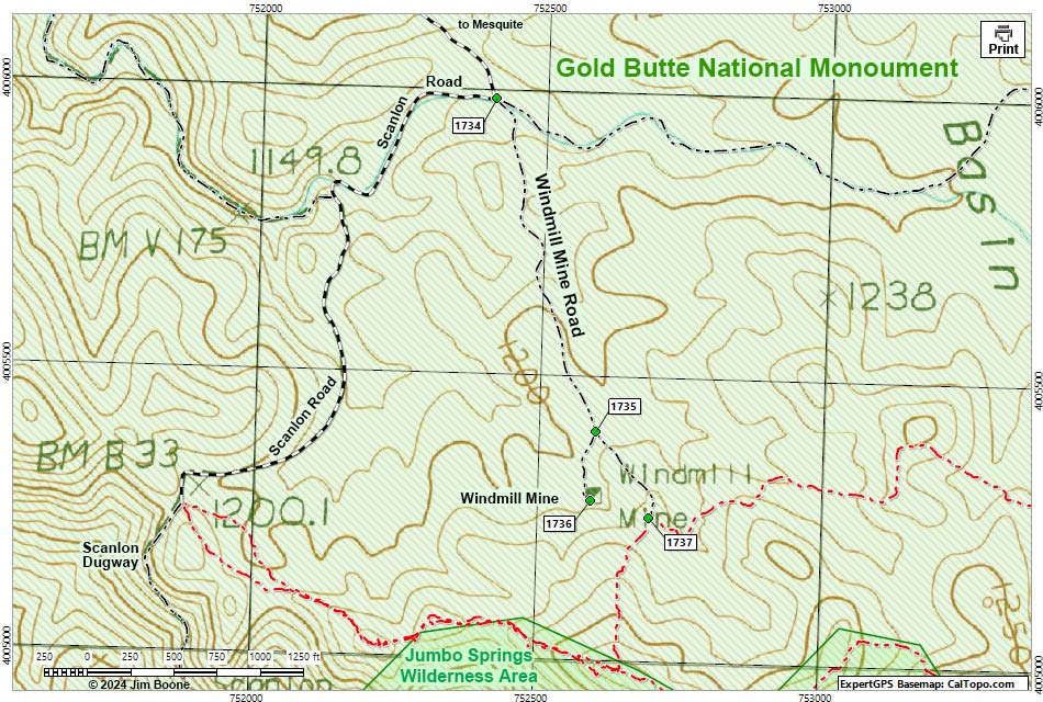 Windmill Mine Road Map