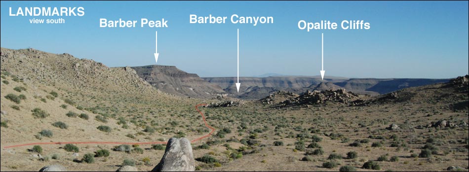 Hole-in-the-Wall to Mid Hills Trail Landmarks