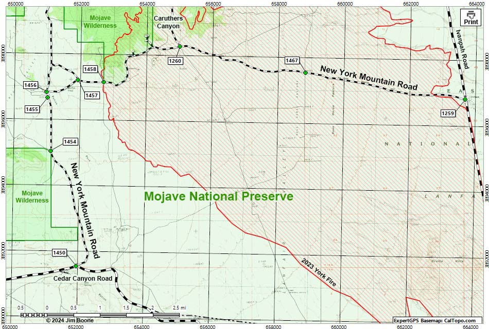 New York Mountain Road Map