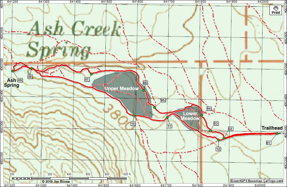 Ash Spring Route Map