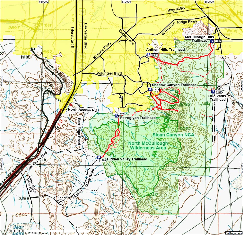 Sloan Trailheads Map